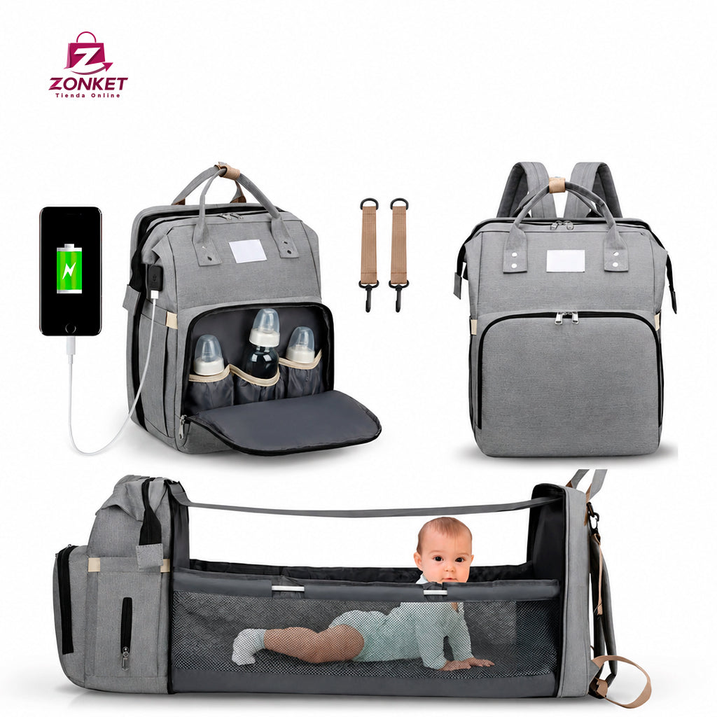 BOLSO PAÑALERA CUNA COLCHÓN PORTÁTIL
