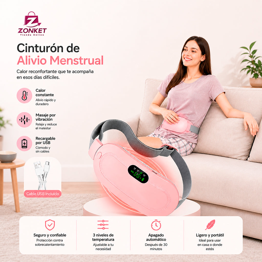 CINTURÓN MASAJEADOR PARA ALIVIO CÓLICOS