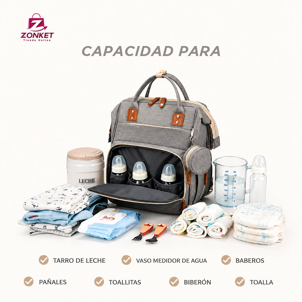 BOLSO PAÑALERA CUNA COLCHÓN PORTÁTIL