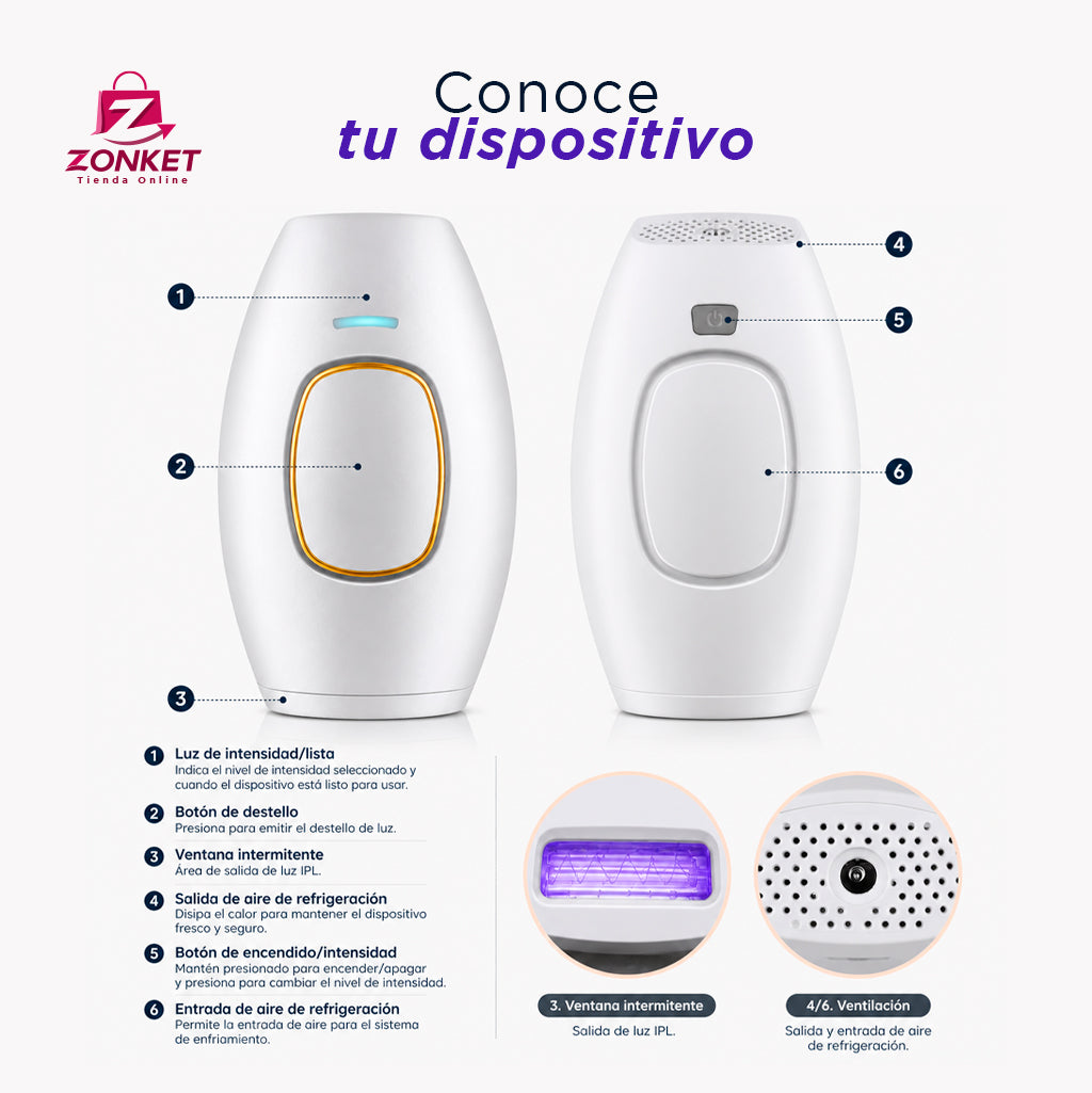 DEPILADORA IPL LÁSER ELÉCTRICA PROFESIONAL